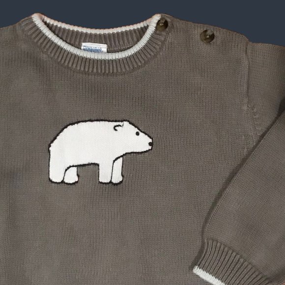 Gymboree Polar Bear Gray Sweater Boys 3t - Picture 2 of 2